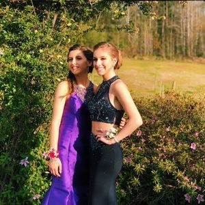 Alyce Paris Navy Two Piece Prom Dress